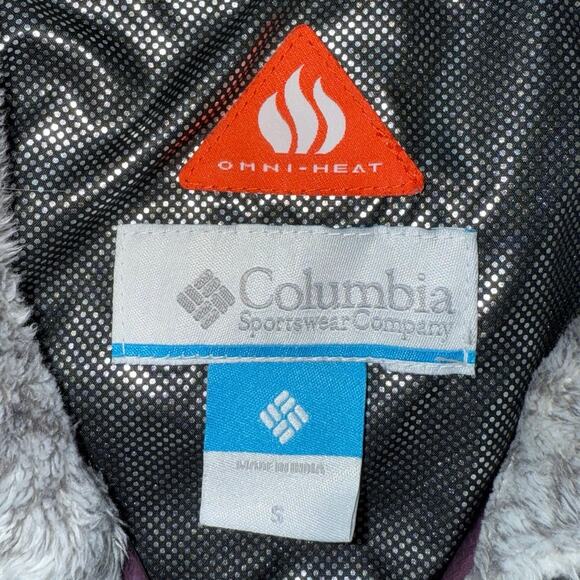 Columbia Women's Small Frostfecta Down Jacket Deep Dark Purple Coat Omni-heat - Picture 4 of 4